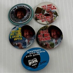 Bob Ross Pins Lot Of 5